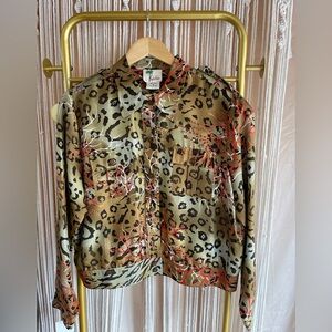 Kulakula 100% Silk XL Leopard Print Hawaiian Shirt